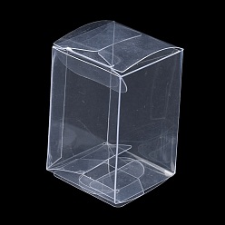 Clair Emballage cadeau rectangle en plastique transparent pvc, boîte pliante étanche, pour jouets et moules, clair, boîte: 4x4x6cm