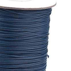 Прусский Синий Корейские вощеные полиэфирные шнуры, берлинская лазурь, 1 мм, около 85 ярдов / рулон