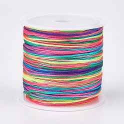 Разноцветный Нейлоновая нить, ювелирные изделия шнур нейлона для пользовательских ювелирных изделий делает тканые, красочный, 0.8 мм, около 49.21 ярдов (45 м) / рулон