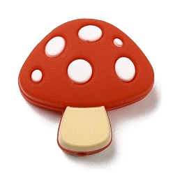 Brique Rouge Perles focales en silicone écologique de qualité alimentaire aux champignons, perles à mâcher pour les jouets de dentition, Diy soins infirmiers colliers faisant, firebrick, 28.5x28x9mm, Trou: 2mm