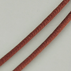 Сиена Экологичность 100% полиэфирной нити, гремучий атласный шнур, для китайского вязания, утолщение, изготовление ювелирных изделий, цвет охры, 2 мм, о 250yards / рулон (228.6 м / рулон)