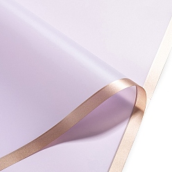 Lilac 20 Sheets Gold Edge Waterproof PVC Gift Wrapping Paper, Square, Folded Flower Bouquet Wrapping Paper Decoration, Lilac, 580x580mm