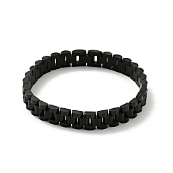 Black 304 Stainless Steel Thick Link Chain Bracelet, Watch Band Chain Bracelet for Men Women, Electrophoresis Black, 8-5/8 inch(21.8cm)