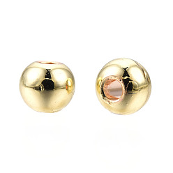 Light Gold Alloy Beads, Cadmium Free & Nickel Free & Lead Free, Round, Light Gold, 4x3.5mm, Hole: 1.4mm