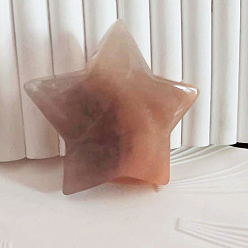 Pink Aventurine Natural Pink Aventurine Star Healing Stones, Pocket Palm Stones for Reiki Ealancing, 57x57x18mm