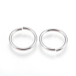 Stainless Steel Color 304 Stainless Steel Open Jump Rings, Stainless Steel Color, 15x1.3mm, Inner Diameter: 12mm, 500pcs/bag