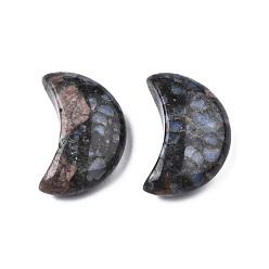Lépidolite Pierres de palmier de poche en cristal de guérison en lépidolite naturelle en forme de lune, pour l'équilibrage des chakras, fabrication de bijoux, décoration de la maison, 30x20.5x9.5mm