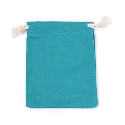 Verde azulado Bolsas de embalaje de lona de polialgodón, bolsa de muselina reutilizable bolsas de algodón natural con cordón bolsas de producción bolsa de regalo a granel bolsa de joyería para fiesta de boda almacenamiento en el hogar, cerceta, 12x9 cm