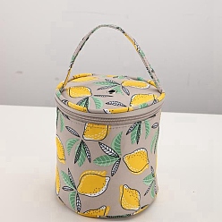 Лимон Оксфордская сумка-ведро на молнии с ручкой, органайзер для хранения пряжи, сумка для крючков и спиц, лимон, 13x14 см
