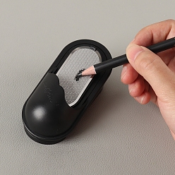 Noir Bloc de taille-crayon ovale pour crayon de dessin de croquis d'art, broyeur à crayons, taille-crayon de peinture, noir, 9.8x4.6x4.6 cm
