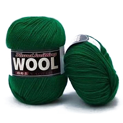 Green Polyester & Wool Yarn for Sweater Hat, 4-Strands Wool Threads for Knitting Crochet Supplies, Green, about 100g/roll