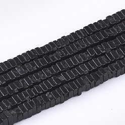 Black Natural Agate Beads Strands, Dyed, Square Heishi Beads, Thin Slice Beads, Black, 2~2.5x2~2.5x1mm, Hole: 1mm, about 391~448pcs/strand, 15.7 inch