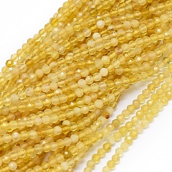 Yellow Opal Natural Yellow Opal Beads Strands, Faceted, Round, 2.5mm, Hole: 0.5mm, about 170pcs/strand, 15.4 inch(39.3cm)