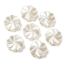 Flower ABS Imitation Pearl Beads, Flower, 11x11x3.5mm, Hole: 1.2mm