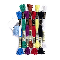 Mixed Color 8 Skeins 8 Colors 6-Ply Crochet Threads, Embroidery Floss, Mercerized Cotton Yarn for Lace Hand Knitting, Mixed Color, 1mm, about 8.75 Yards(8m)/skein, 1 skein/color