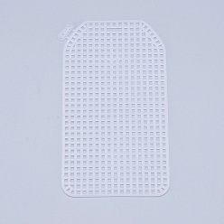Blanc Feuilles de toile de maille en plastique, pour la broderie, fabrication de fil acrylique, projets de tricot et de crochet, rectangle ovale, blanc, 11.4x6.33x0.15 cm, Trou: 2x2mm