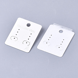 Lin Cartes d'affichage en plastique, utilisé pour boucles d'oreilles, rectangle, linge, 4.9x4x0.7~0.8 cm, Trou: 6mm