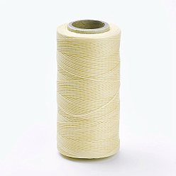 Wheat Flat Waxed Polyester Cords, Wheat, 1x0.3mm, about 284.33 yards(260m)/roll