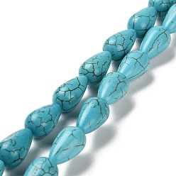 Howlite Synthetic Howlite Beads Strands, Dyed, Teardrop, 16x9mm, Hole: 1.2mm, about 320pcs/500g