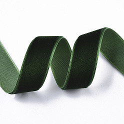 Dark Green 5/8 inch Single Face Velvet Ribbon, Dark Green, 5/8 inch(15.9mm), about 25yards/roll(22.86m/roll)