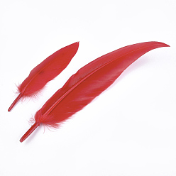 Red Goose Feather Costume Accessories, Dyed, Red, 105~157x16~22mm, about 500pcs/bag