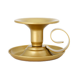 Oro Candelabro de hierro y aluminio, centro de mesa de velas de pilar, decoración perfecta para fiestas en casa, dorado, 10x6.5 cm, diámetro interior: 7.5 cm