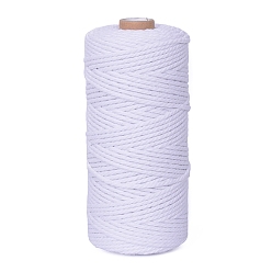 White 100M Round Cotton Braided Cord, for DIY Handmade Tassel Embroidery Craft, White, 3mm, about 109.36 Yards(100m)/Roll