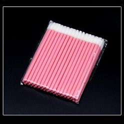 Rosa Caliente Cepillo de labios desechable de nailon, pincel de maquillaje, varitas de brillo de labios para herramienta aplicadora de maquillaje, color de rosa caliente, 94 cm, 50 unidades / bolsa