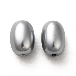 Gray ABS Plastic Imitation Pearl Beads, Oval, Gray, 17x12mm, Hole: 1.8mm, about 200pcs/500g