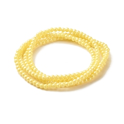 Yellow Waist Beads, Acrylic Beaded Stretch Waist Chains for Women, Yellow, 31.65 inch(80.4cm), Beads: 4mm