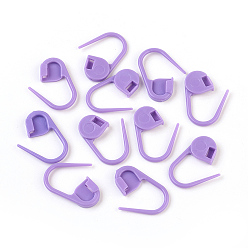 Mauve Support de marqueurs de point de verrouillage en plastique ABS écologique à tricoter au crochet, mauve, 22x11x3 mm, broches: 1 mm