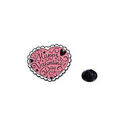 Corazón Broche de corazón de amor del día de san valentín, Insignia de dibujos animados lindo esmalte de aleación para mochila para ropa de mujer, corazón, 30x25 mm