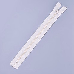 Floral White Garment Accessories, Nylon Closed-end Zipper, Zip-fastener Components, Floral White, 23.5~24x2.5cm