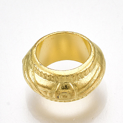 Золотой Пластиковые прокладки ccb, бусины с большим отверстием, кольцо, золотые, 10x5 мм, отверстие : 6 мм