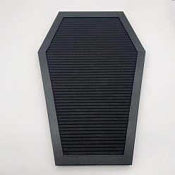 Noir Tableaux à lettres en feutre, panneaux de messages modifiables, forme de cercueil d'Halloween, noir, 403x283x18.5mm