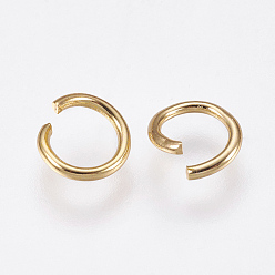Real 18K Gold Plated 304 Stainless Steel Jump Rings, Open Jump Rings, Real 18K Gold Plated, 20 Gauge, 8x0.8mm, Inner Diameter: 6.4mm