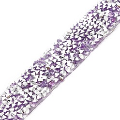 Violet Hotfix Rhinestone Trimming, Resin Rhinestone, Hot Melt Adhesive on the Back, Costume Accessories, Violet, 17.5x2.5mm