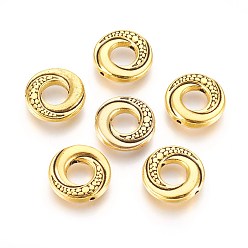 Or Antique Perles en alliage de style tibétain, donut, sans cadmium et sans plomb, Or antique, 15x4mm, Trou: 1mm