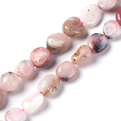 Opale Rose Rose naturel perles d'opale brins, pierre tombée, nuggets, 8~12x7~9mm, Trou: 1mm, Environ 40 pcs/chapelet, 15.7 pouce (40 cm)