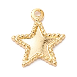 Golden Vacuum Plating 304 Stainless Steel Pendant Cabochon Settings for Enamel, Star, Golden, 17x15x2mm, Hole: 1.8mm