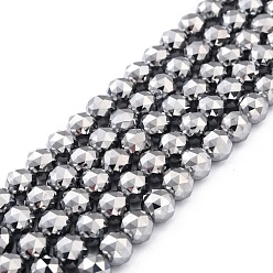 Térahertz Pierre Brins de perles en pierre térahertz naturelle, facette, ronde, 8mm, Trou: 1mm, Environ 49 pcs/chapelet, 15.59'' (39.6 cm)