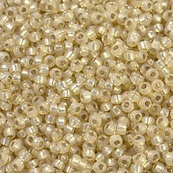 (RR578) Dyed Light Topaz Silverlined Alabaster Perles rocailles miyuki rondes, perles de rocaille japonais, (rr 578) albâtre argenté topaze clair teint, 11/0, 2x1.3mm, trou: 0.8 mm, sur 1100 pcs / bouteille, 10 g / bouteille