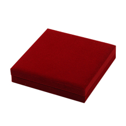 FireBrick Velvet Necklace Boxes, Jewelry Boxes, with Plastic, Rectangle, FireBrick, 158x154x33mm
