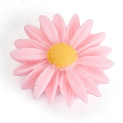 Pink Flower Plastic Diamond Painting Magnet Cover Holder, for DIY Diamond Painting Colored Art, Platinum, Pink, 26x10mm