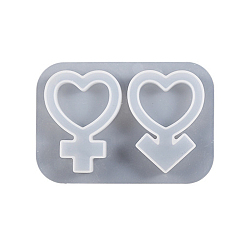 Symbol Silicone Quicksand Molds, Resin Casting Molds, For UV Resin, Epoxy Resin Craft Making, Gender Symbol, 95x65x11mm