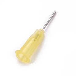 Бледно-Золотистый Пластиковые жидкости точности тупой иглы дозаправки, бледно золотарник, 7.5x6.5x30 мм, внутренний диаметр: 4 мм, штифт: 0.9 мм