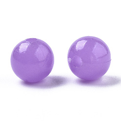 Medium Orchid Luminous Acrylic Beads, Glow in the Dark, Round, Medium Orchid, 6mm, Hole: 1.6mm, about 4600pcs/500g