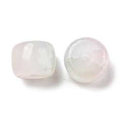 Pink Hebra de perlas de vidrio craquelado transparente, columna, rosa, 8x6 mm, agujero: 1.6 mm, sobre 20 unidades / bolsa