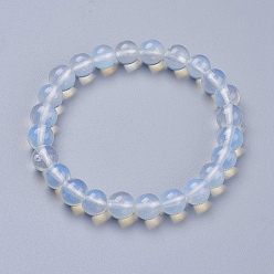 Opalite Bracelets élastiques en perles opalite, ronde, 2 pouces (52 mm)
