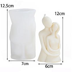 Blanco Moldes para velas perfumadas, Amante de los moldes de silicona humanos., para el día de San Valentín, blanco, 12.5x7 cm